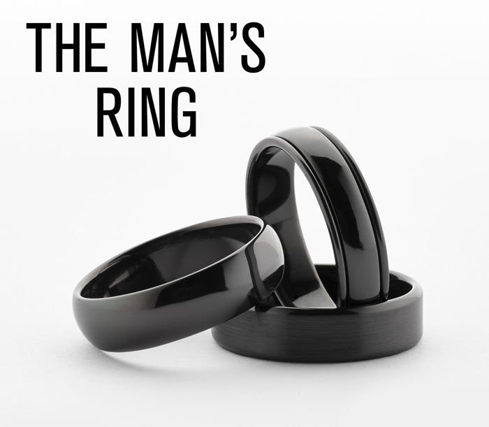 Black zirconium shop wedding ring