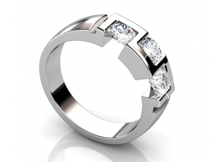White gold diamond rings MW54 profile view