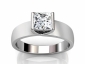 princess cut diamond solitaire rings SWP51 raised profile view 