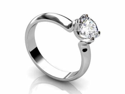 round diamond engagement rings SWR21 profile view 