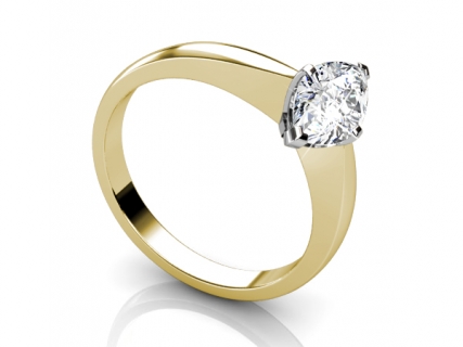 Gold marquise Diamond solitaire rings SYF05 profile view 