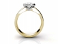 Gold engagement ring SYR16 rub-over setting through finger view 