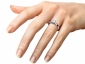Platinum ring half rub over setting princess cut diamond solitaire SPAP33 on finger view 