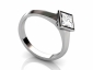 bezel set solitaire diamond princess cut ring SPAP41 profile view 