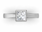 bezel set solitaire diamond princess cut ring SPAP41 birds eye view