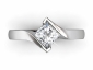 twist band princess cut ring SPP35 birds eye view