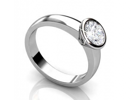 Rub-over setting engagement ring SPR16 profile view
