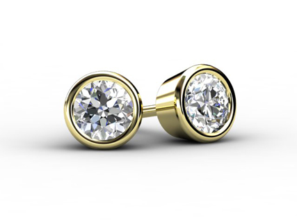 Gold 1ct ERBY06 Earrings front view